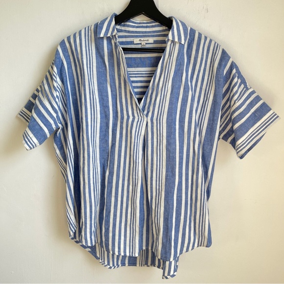 Madewell Courier Button Back Shirt in Hinsdale Stripe - Picture 6 of 11